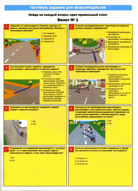 Тесты для велосипедистов. Билет №1